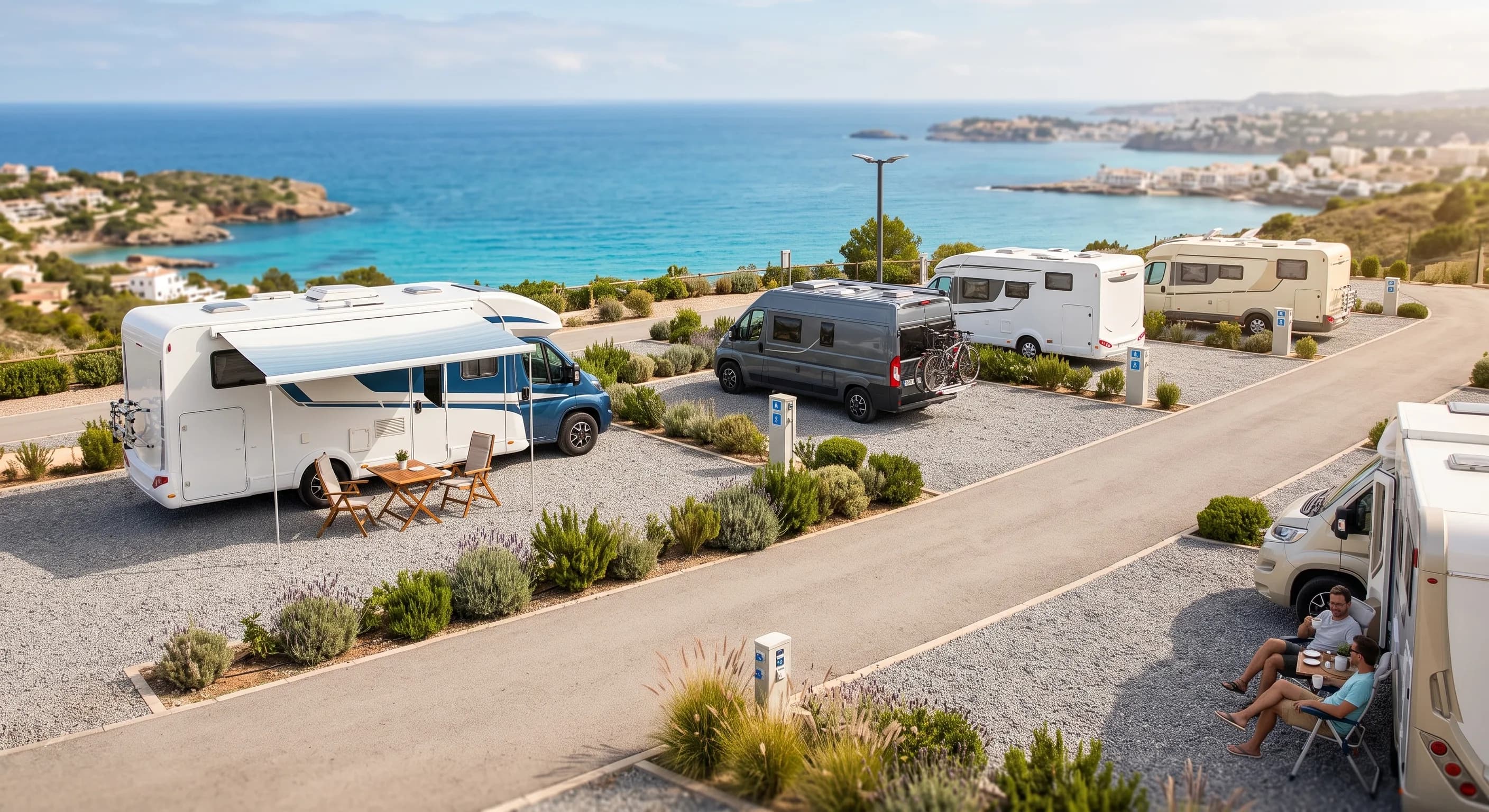 Autocaravana estacionada en un entorno natural